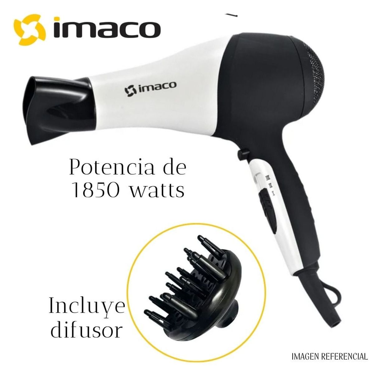 IMACO - Secadora de Cabello Imaco 1800 Watts  HD1850.