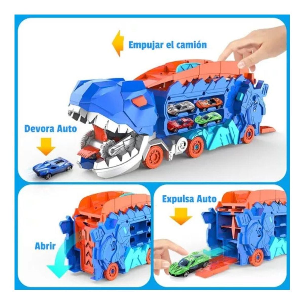 GENERICO - Camión Dinosaurio Pista Transformable 3 En 1
