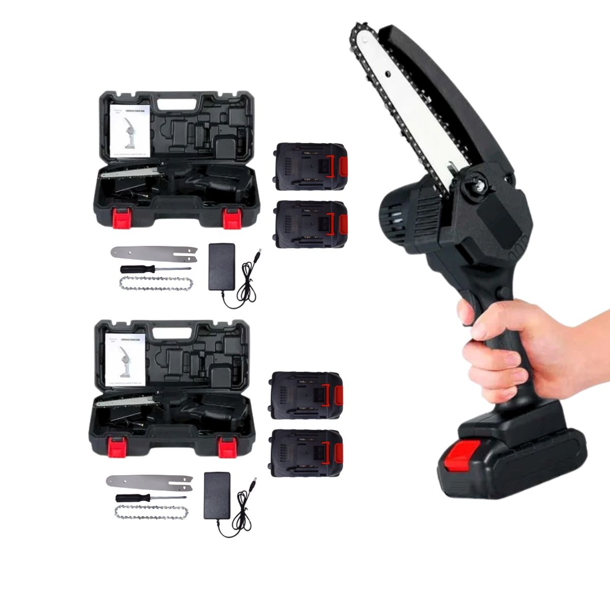 ROSH - Pack x2 Motosierras 4 Pulgadas Recargables – Doble Potencia