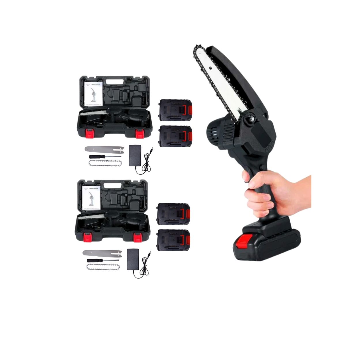 ROSH - Pack x2 Motosierras 4 Pulgadas Recargables – Doble Potencia