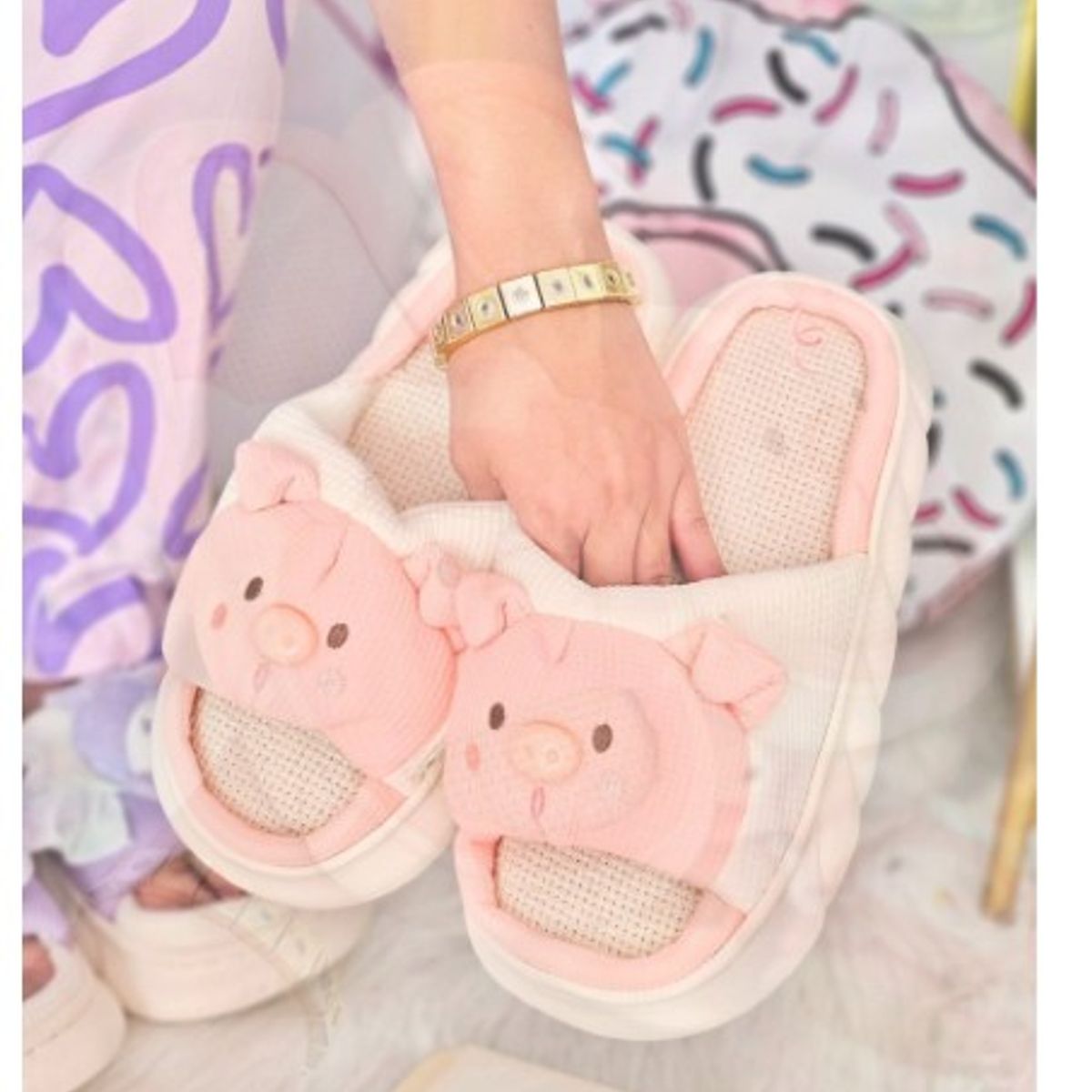 GENERICO - Sandalias kawaii cerdito importada calidad A1