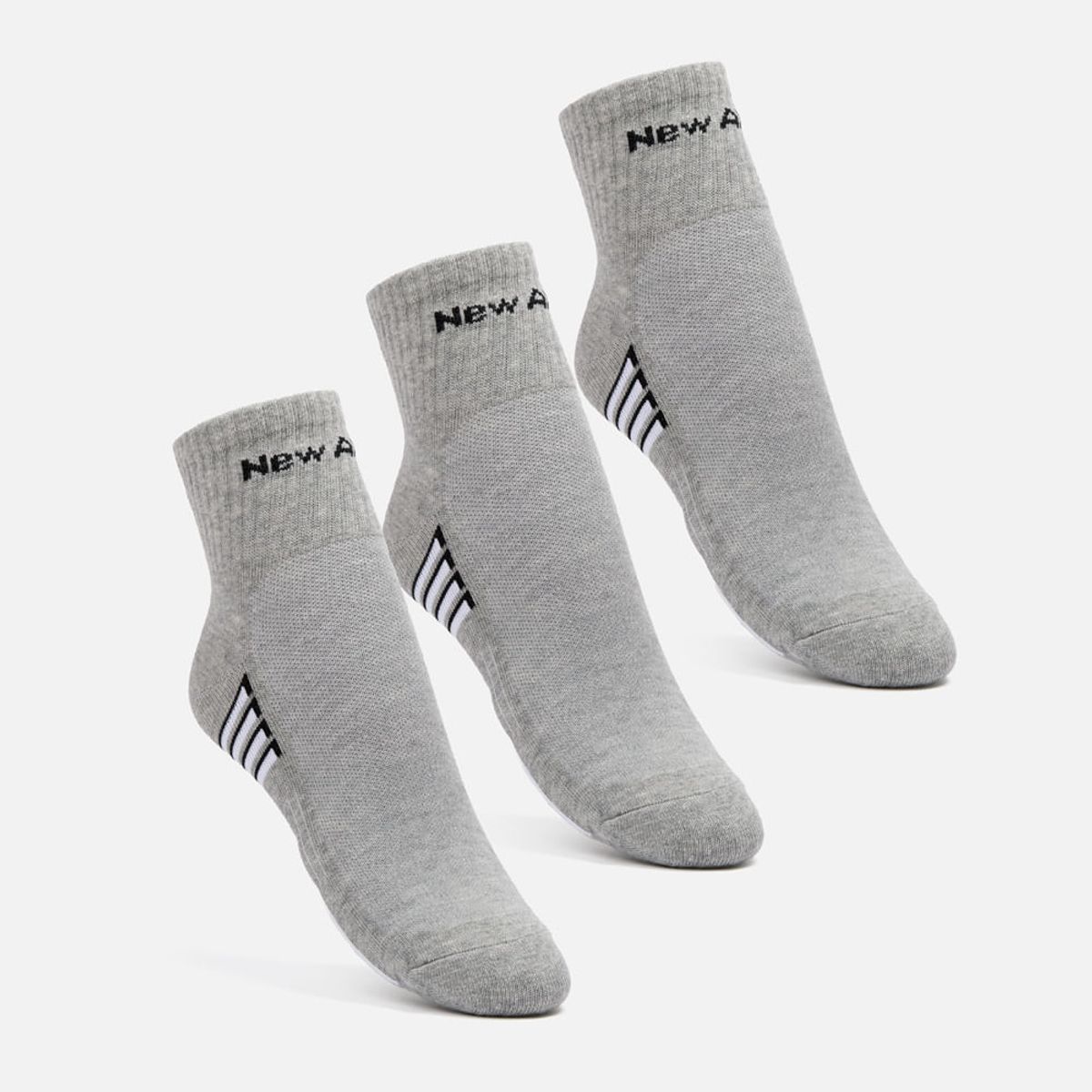 NEW ATHLETIC - Medias Pack De 3 New Athletic Tobilleras15 Gris Unisex