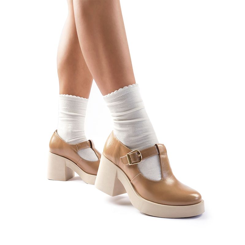 ECCO - Zapatos T-Strap Mujer Ecco Oletta02 Pecana Cuero