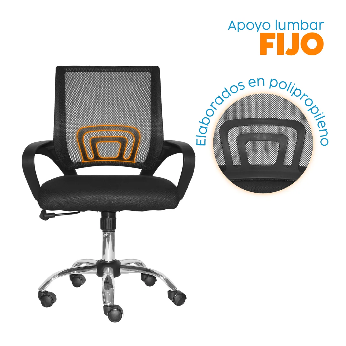 BONNO - Silla De Escritorio Atlantic Negro Bonno