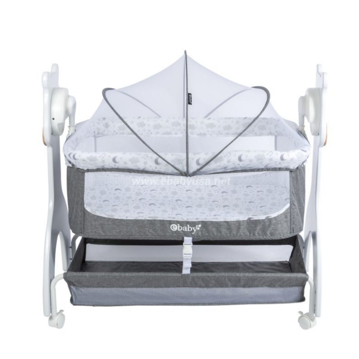 EBABY - Cuna Mecedora Eléctrica Aura Gris