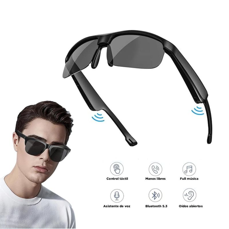 GENERICO - Lentes Bluetooth Inteligente con Parlante UV-400 Suntime Smart F-06