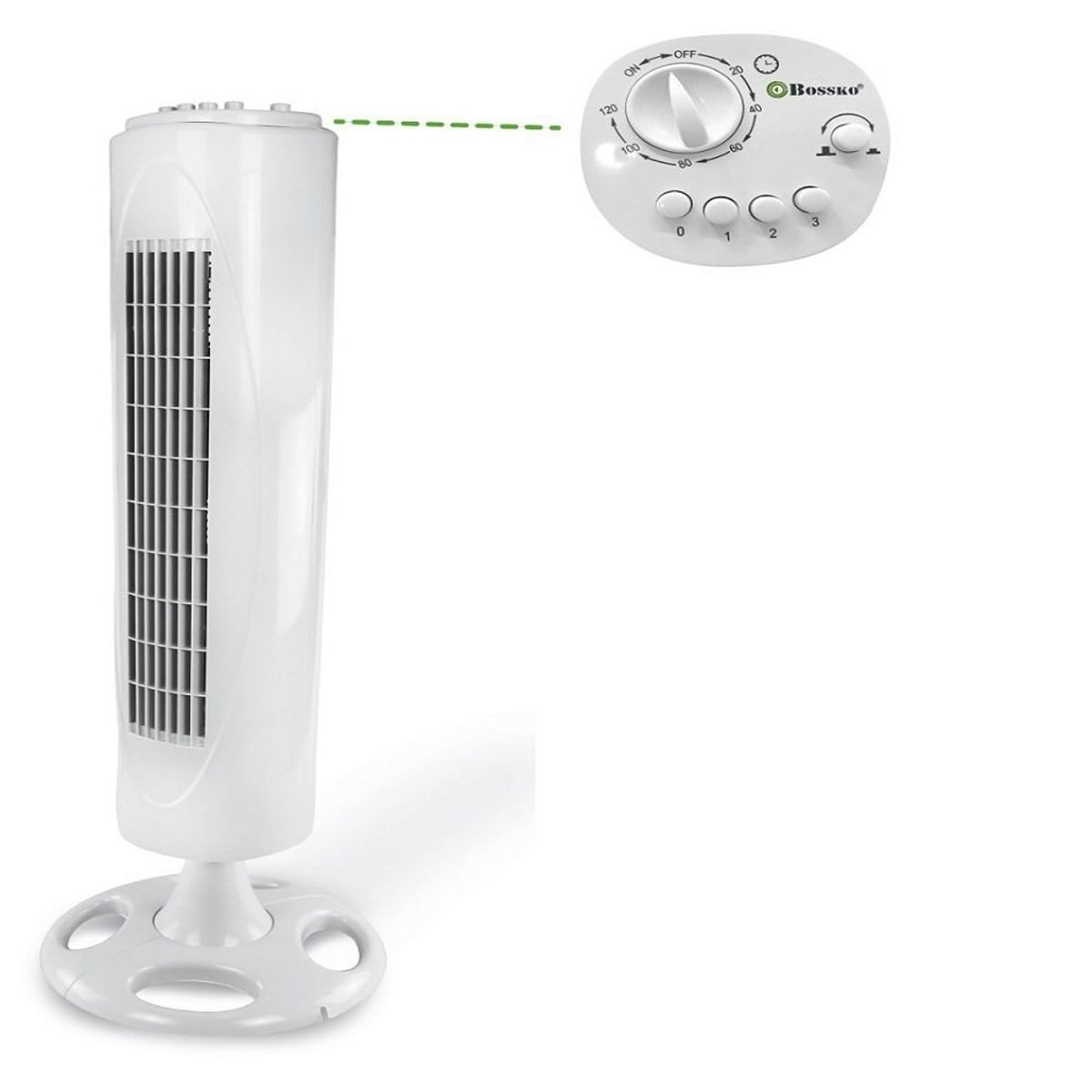 BOSSKO - Ventilador de torre Bossko BK-8228VT 90W Blanco