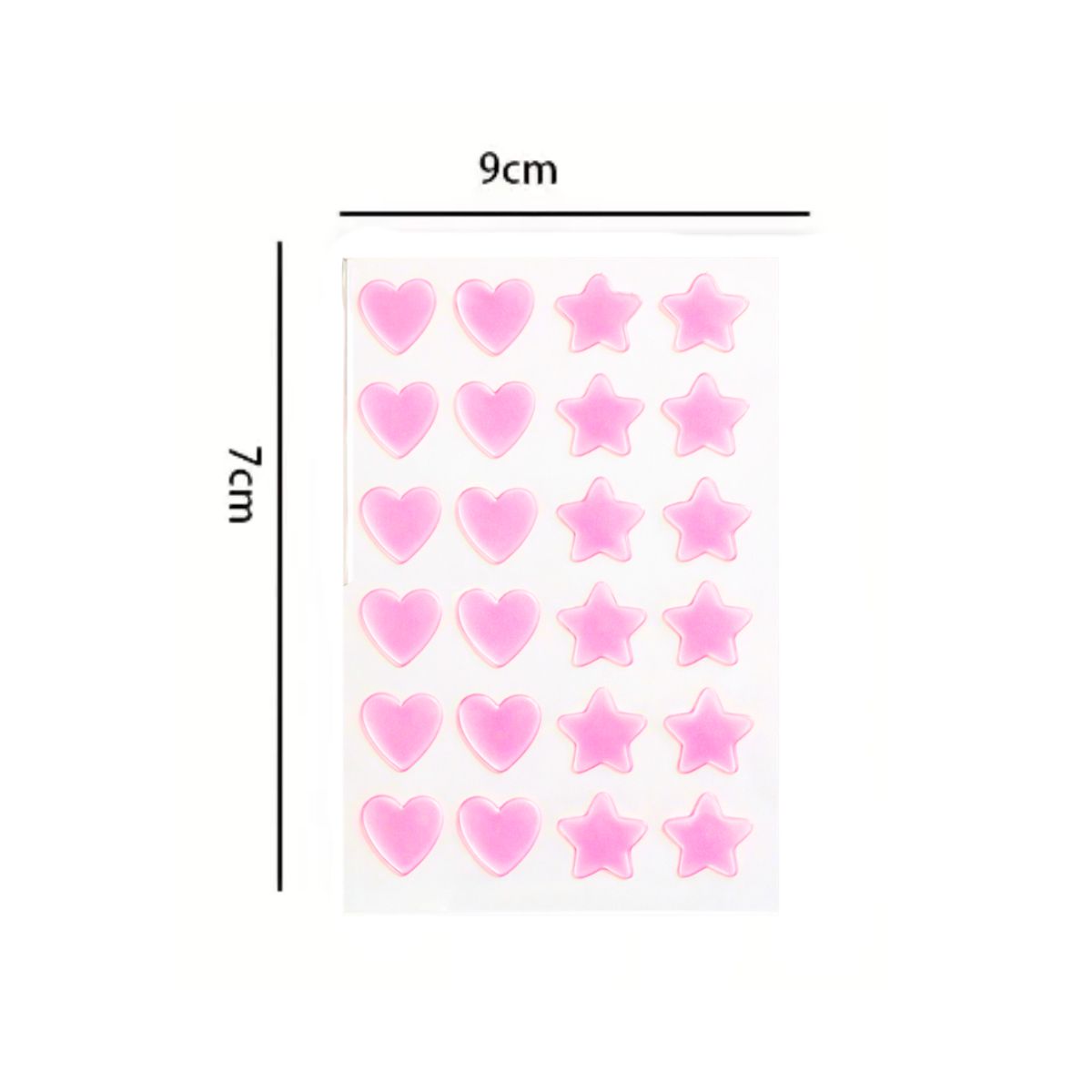 GENERICO - 24 Parches para Acné Hidrocoloide Corazón y Estrellas