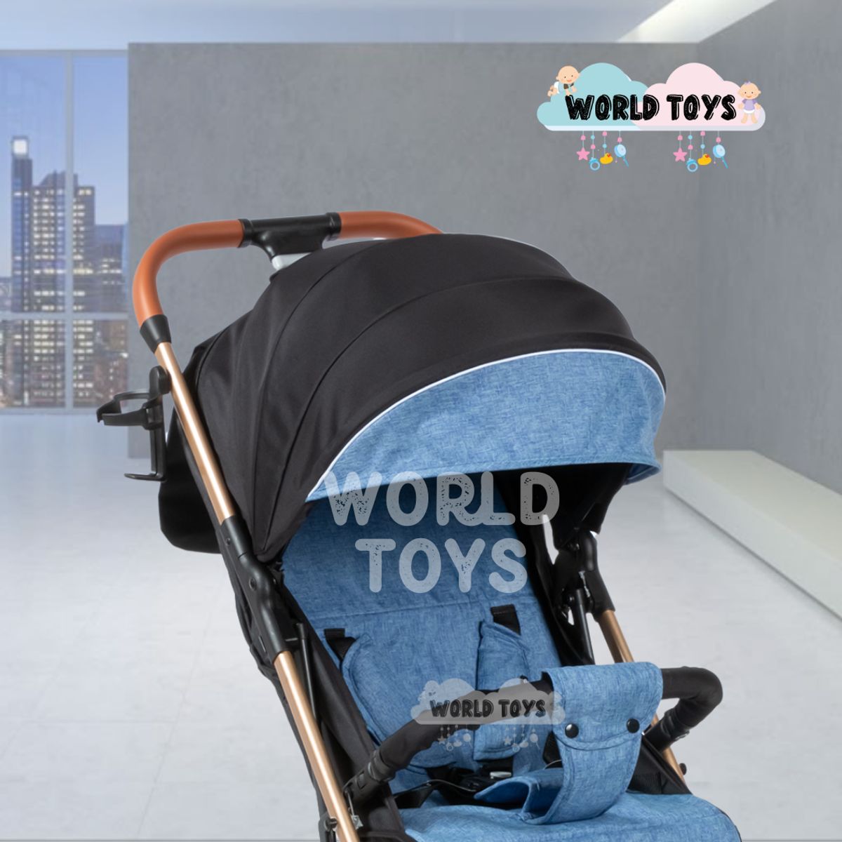 BEAUTIFUL - Coche Maleta de Lujo «LAINEE» de Fácil Plegado Azul