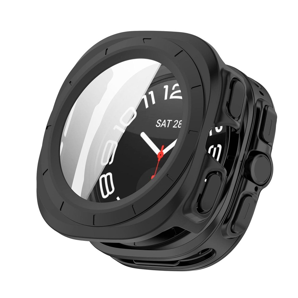 GENERICO - Case Bumper con Mica Incorporada para Samsung Watch 7 Ultra 47mm  Negro