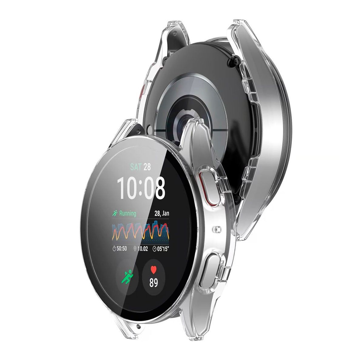 GENERICO - Case Bumper con Mica Incorporada para Samsung  Watch 7 44mm Clear