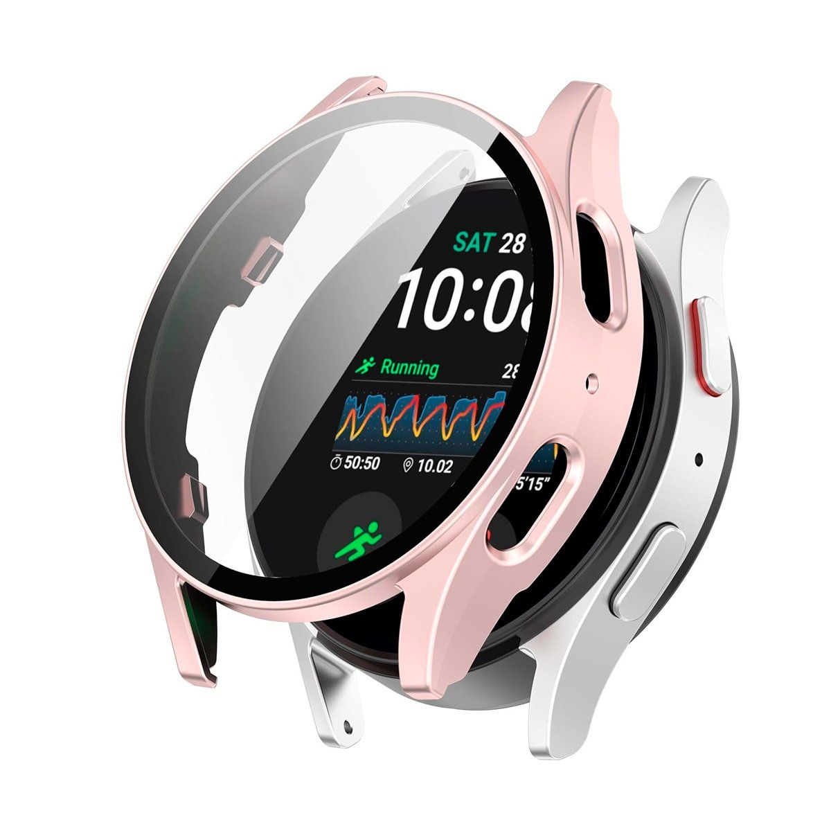 GENERICO - Case Bumper con Mica Incorporada para Samsung  Watch 7 40mm Rosa