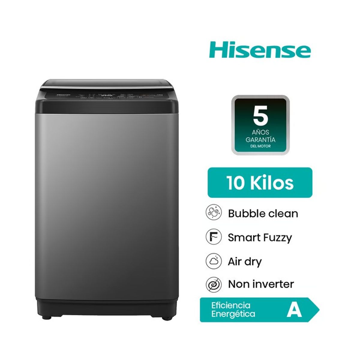 HISENSE - Lavadora 10kg carga superior WT3J1023UT