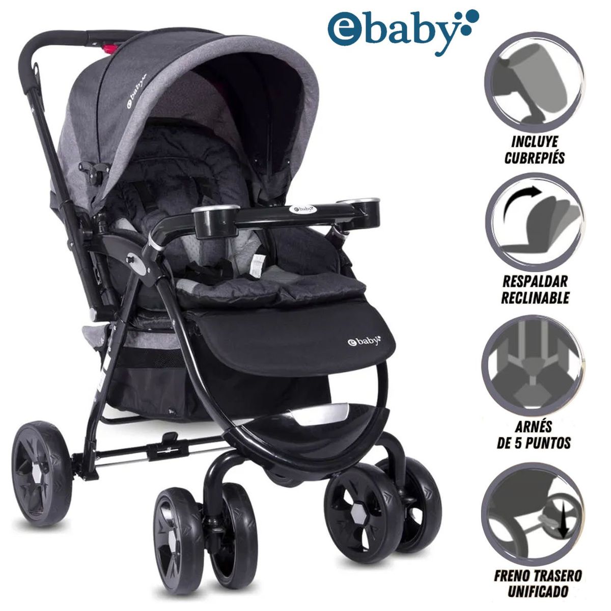 EBABY - Coche Cuna De Lujo «AMBANI» Edición Limitada Gray