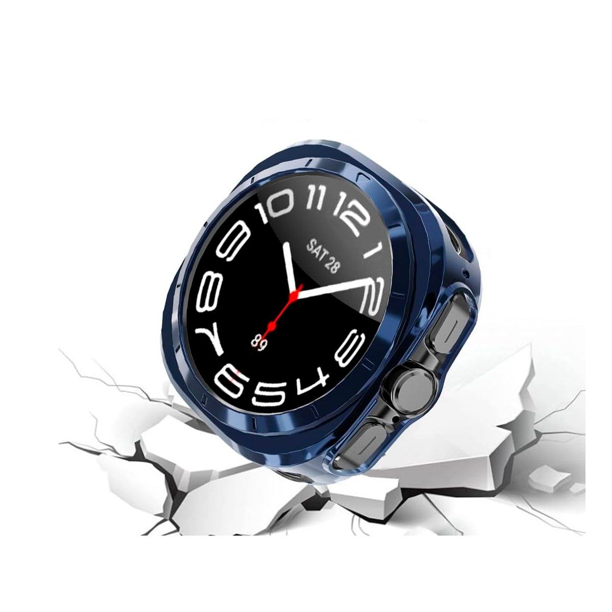 GENERICO - Case Bumper con Mica Incorporada para Samsung  Watch 7 Ultra 47mm  Azul