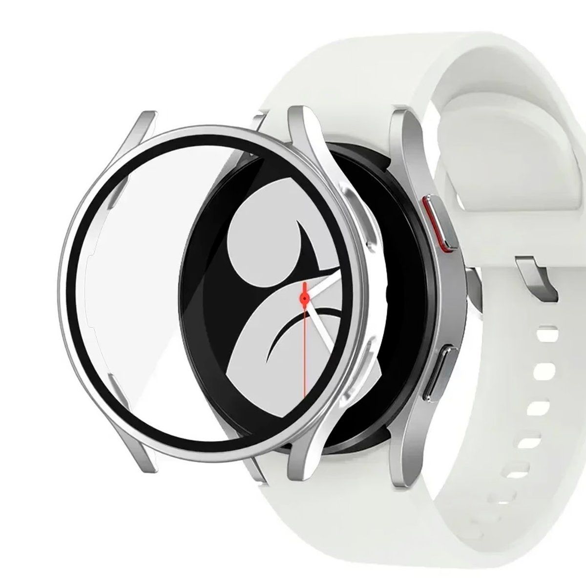 GENERICO - Case Bumper con Mica Incorporada para Samsung Watch 6 40mm - Plata