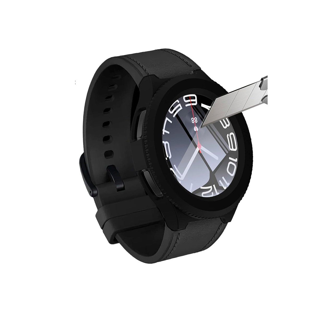 GENERICO - Case Bumper con Mica Incorporada para Samsung Watch 6 Classic 47mm Negro