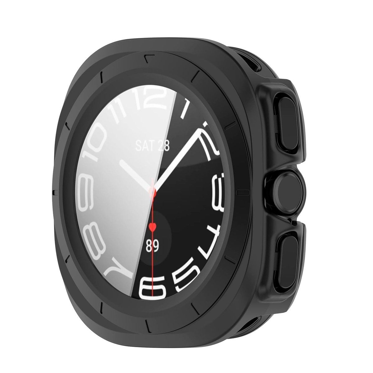 GENERICO - Case Bumper con Mica Incorporada para Samsung Watch 7 Ultra 47mm  Negro