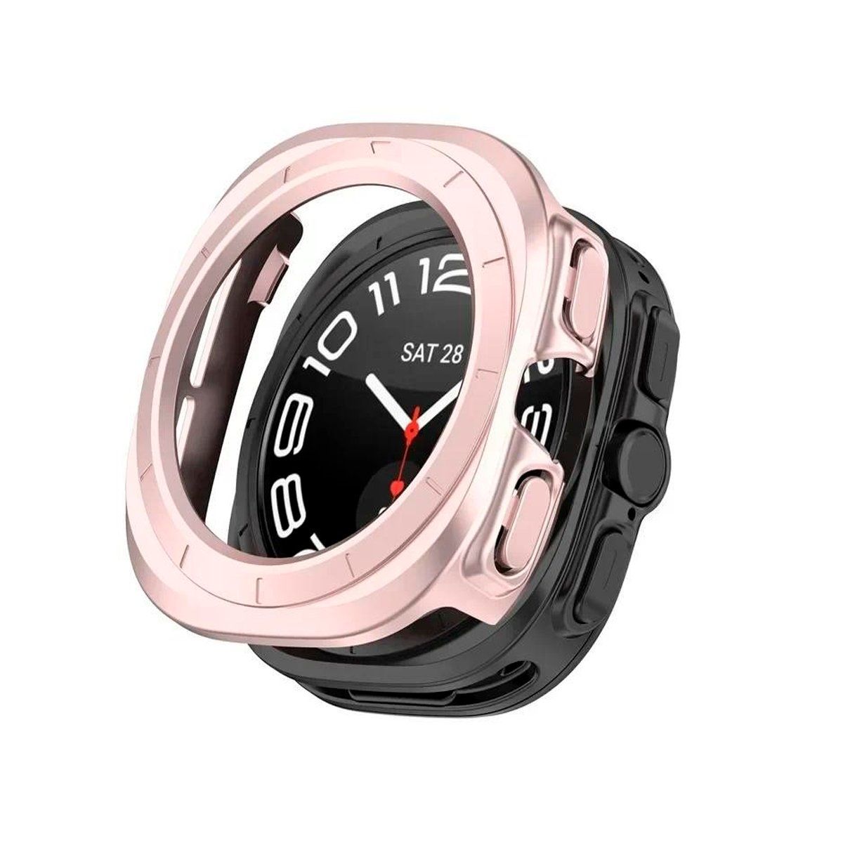 GENERICO - Case Bumper con Mica Incorporada para Samsung  Watch 7 Ultra 47mm  Rosa