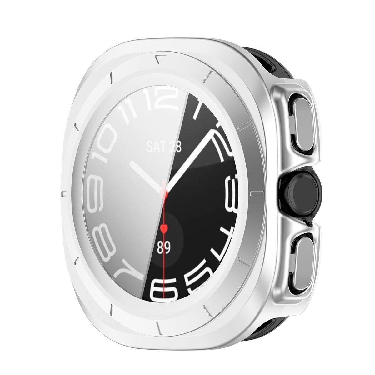 GENERICO - Case Bumper con Mica Incorporada para Samsung  Watch 7 Ultra 47mm  Plata