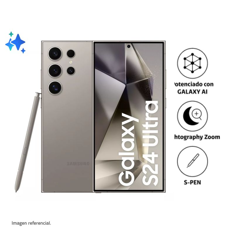 SAMSUNG - Celular Samsung Galaxy S24 Ultra 512GB 12GB RAM Titanium Gray