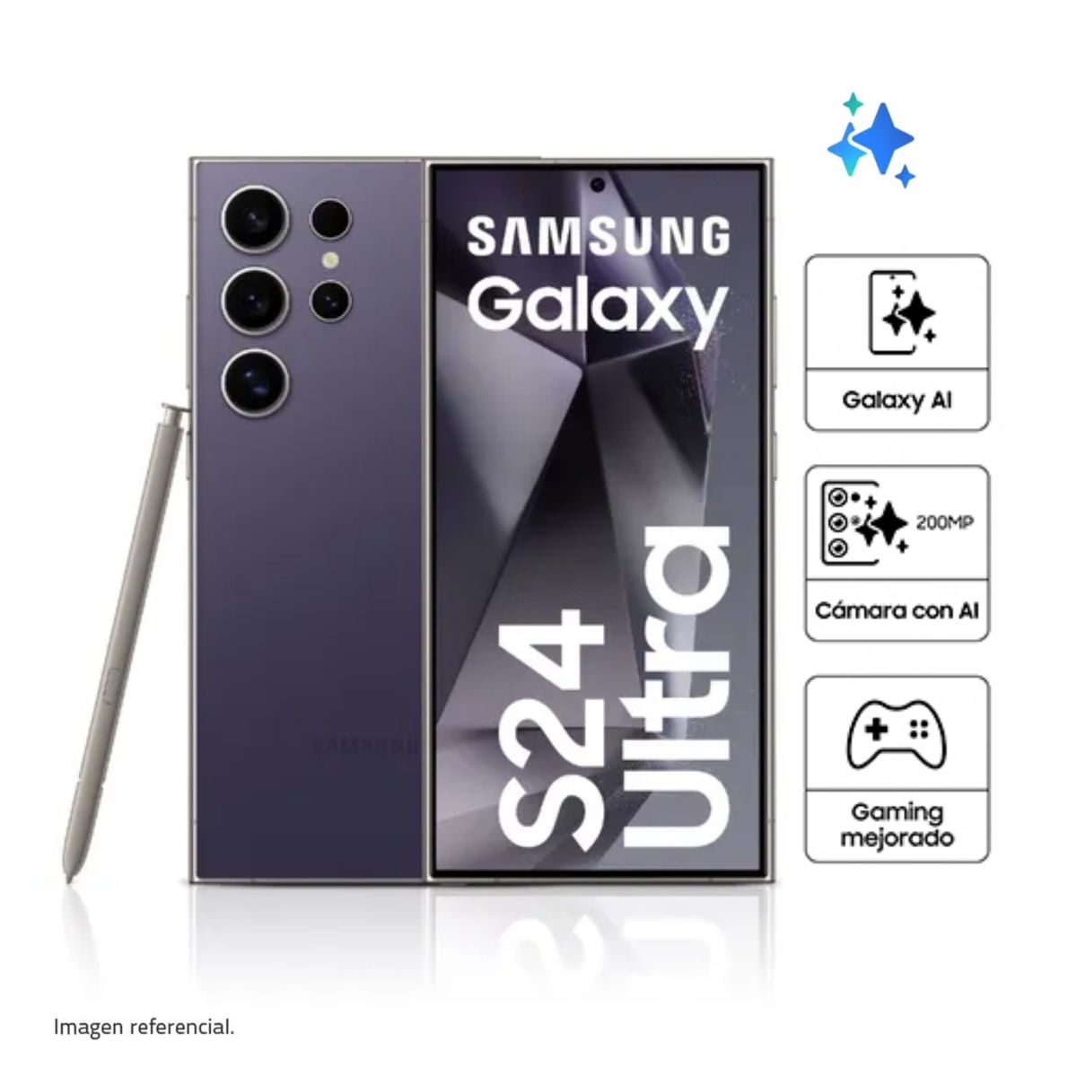 SAMSUNG - Celular Samsung Galaxy S24 Ultra 512GB 12GB RAM Titanium Violet