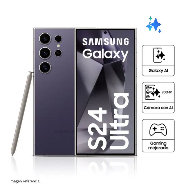 SAMSUNG - Celular Samsung Galaxy S24 Ultra 512GB 12GB RAM Titanium Violet