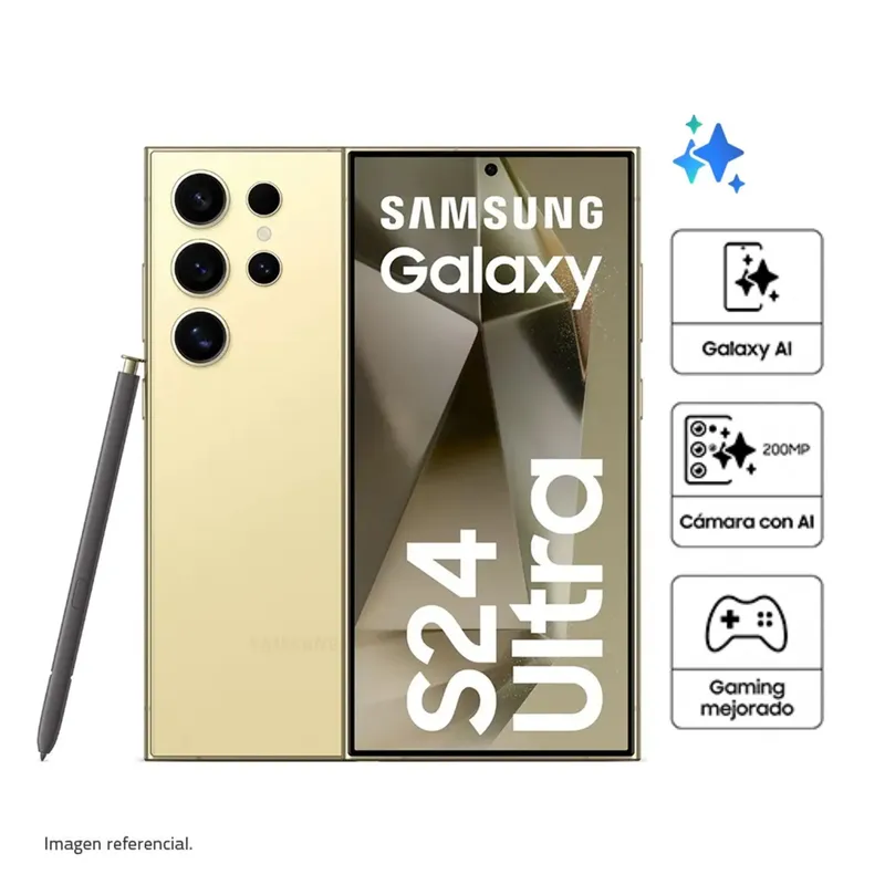 SAMSUNG - Celular Samsung Galaxy S24 Ultra 512GB 12GB RAM Titanium Yellow