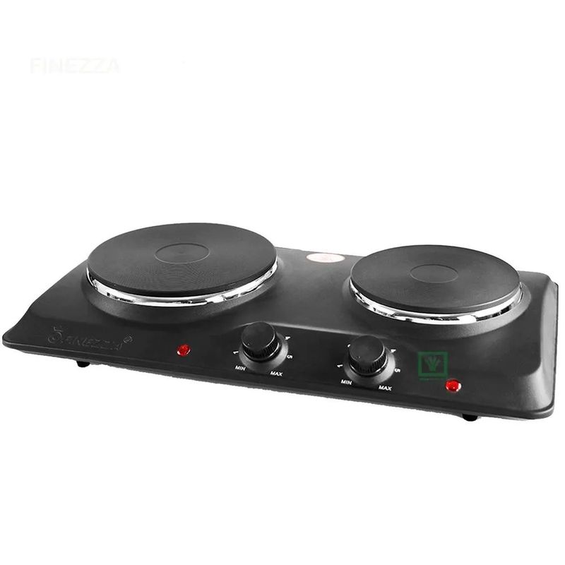 FINEZZA - Cocina Eléctrica 2 Hornillas Finezza FZ-204D4N Negro