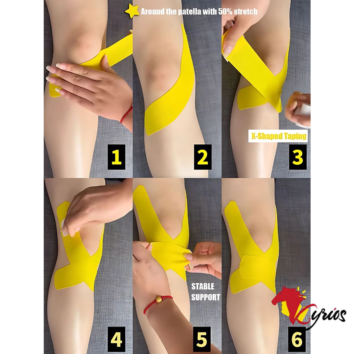 NO LOGO - Cinta kinesiológicas Terapéutica Color Amarillo