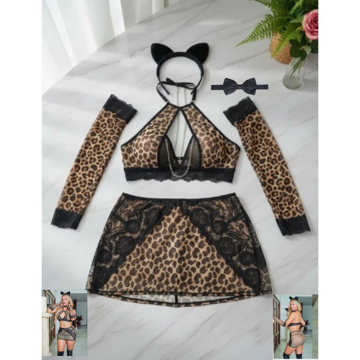 GENERICO - LENCERIA TIGRESA  SEXY DISFRAZ  TRANSPARENTE TALLA S  M  L