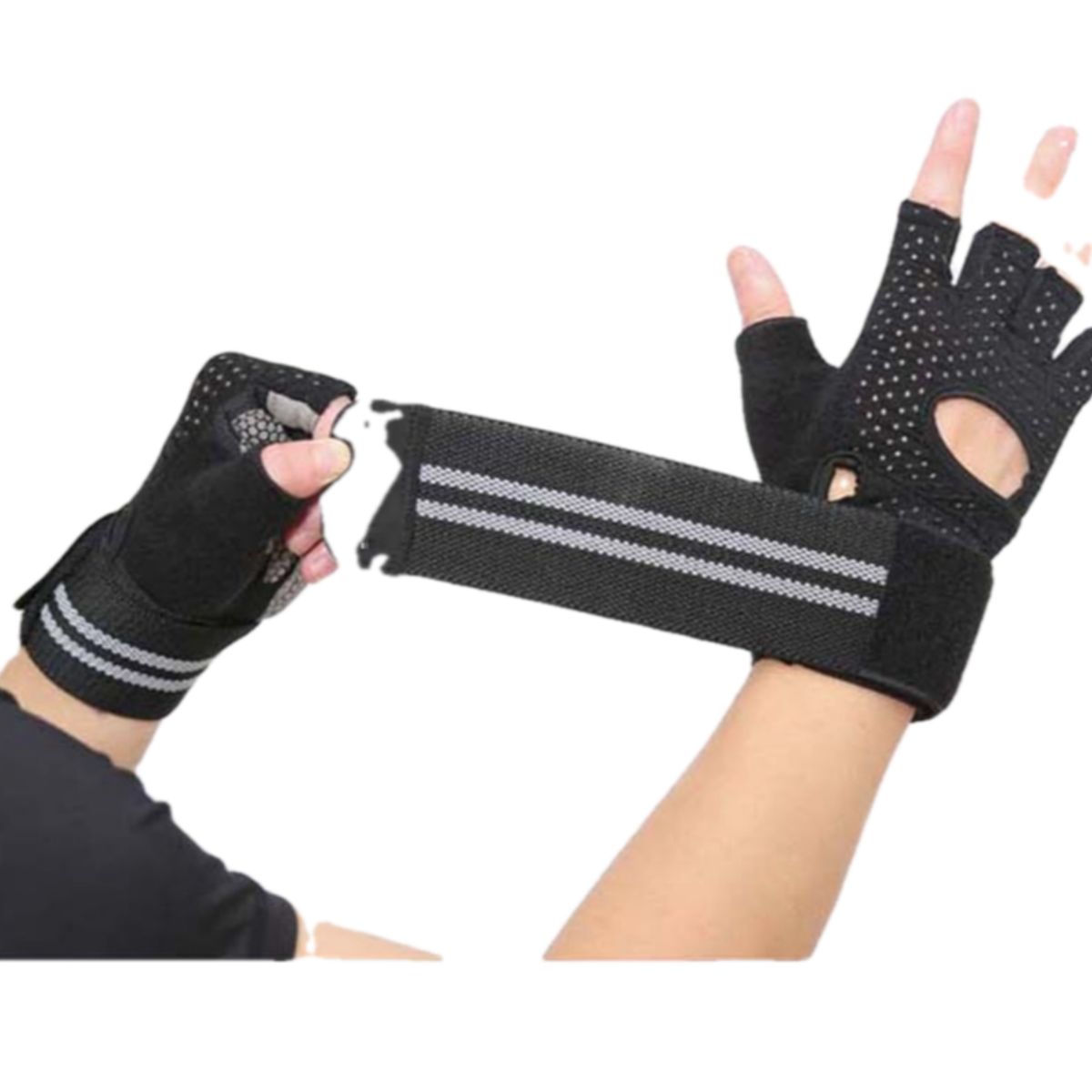 GENERICO - Guante Deportivo Con Muñequera Transpirable gimnasio Grey TS