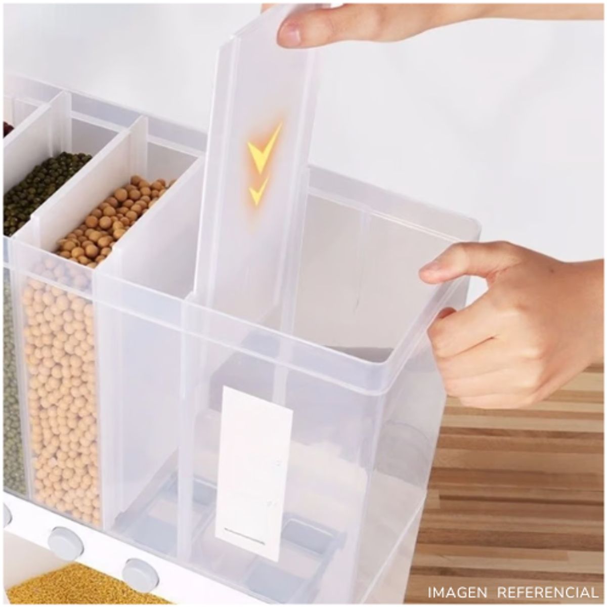 INSPIRA MARKET - Dispensador de Arroz y Menestras con Compartimentos Múltiples