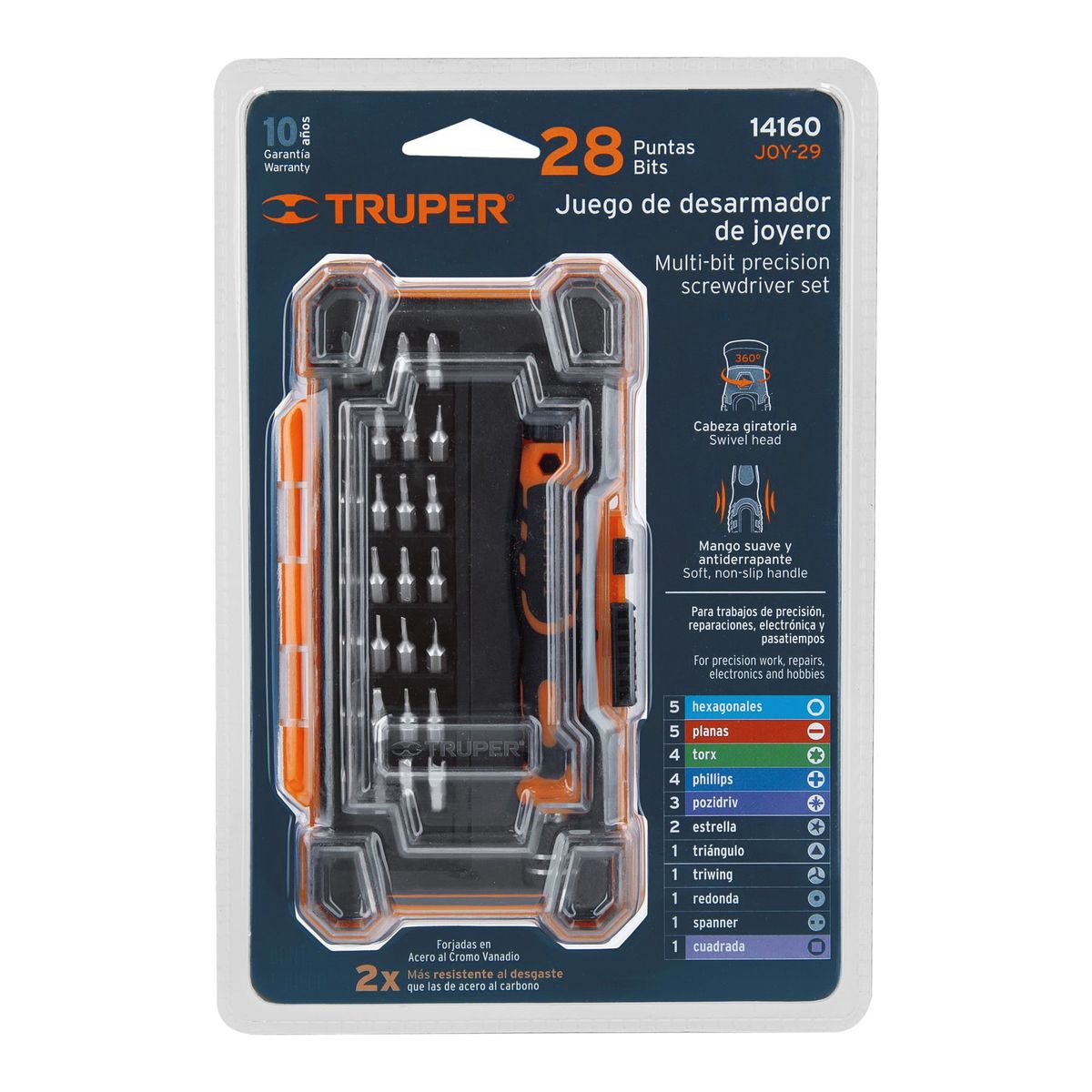 TRUPER - Desarmador de Precisión con 28 Puntas Intercambiables