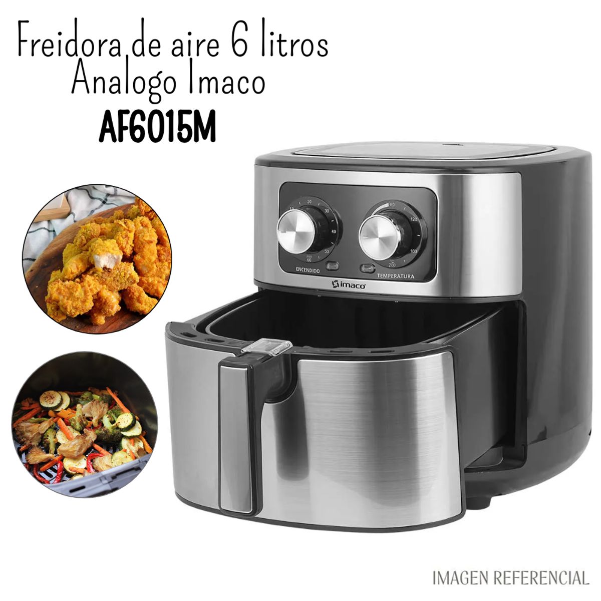 IMACO - Freidora de Aire Analoga Imaco de 6Lt - AF6015M