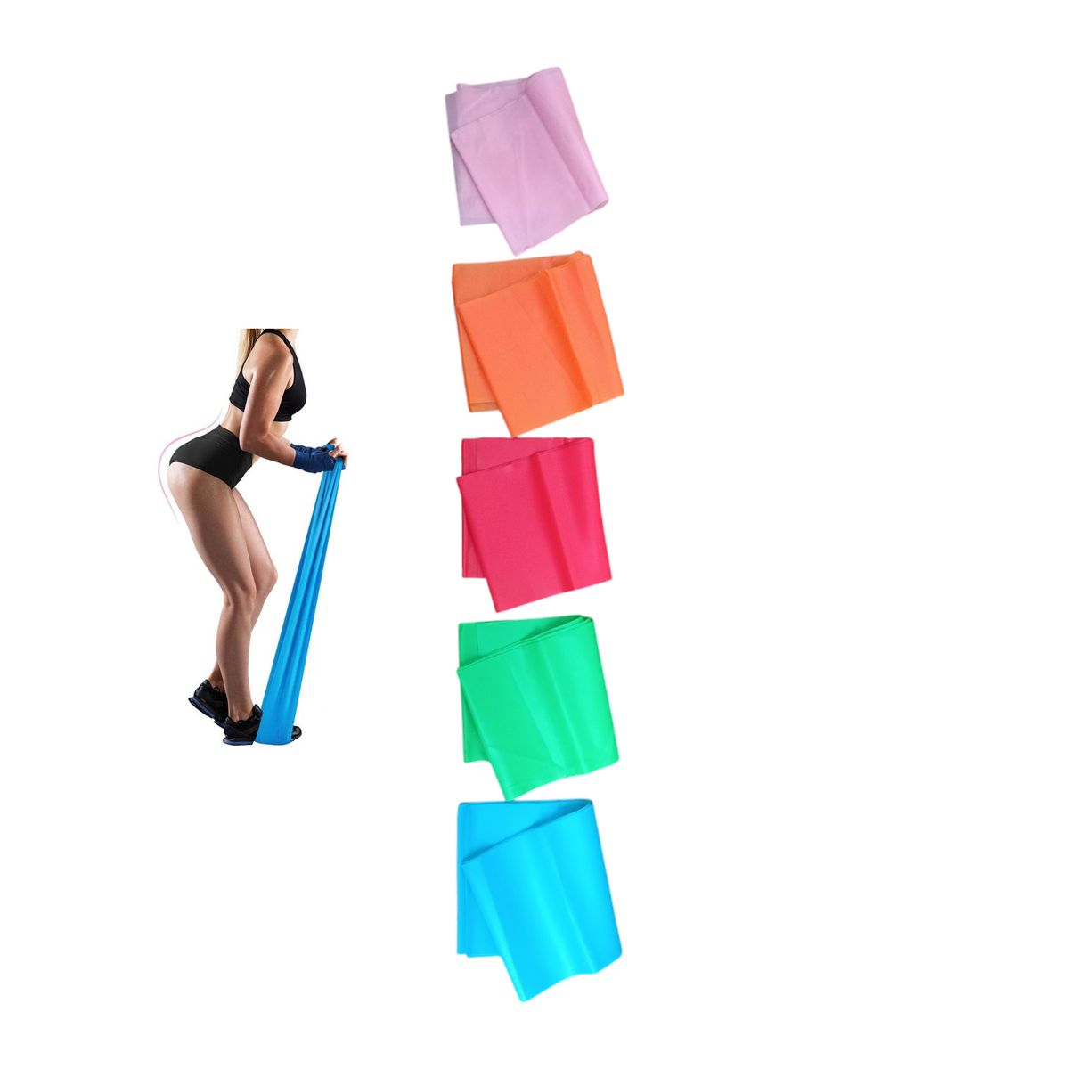 GENERICO - Bandas Ligas Elasticas Abiertas Pilates Set 5 Niveles