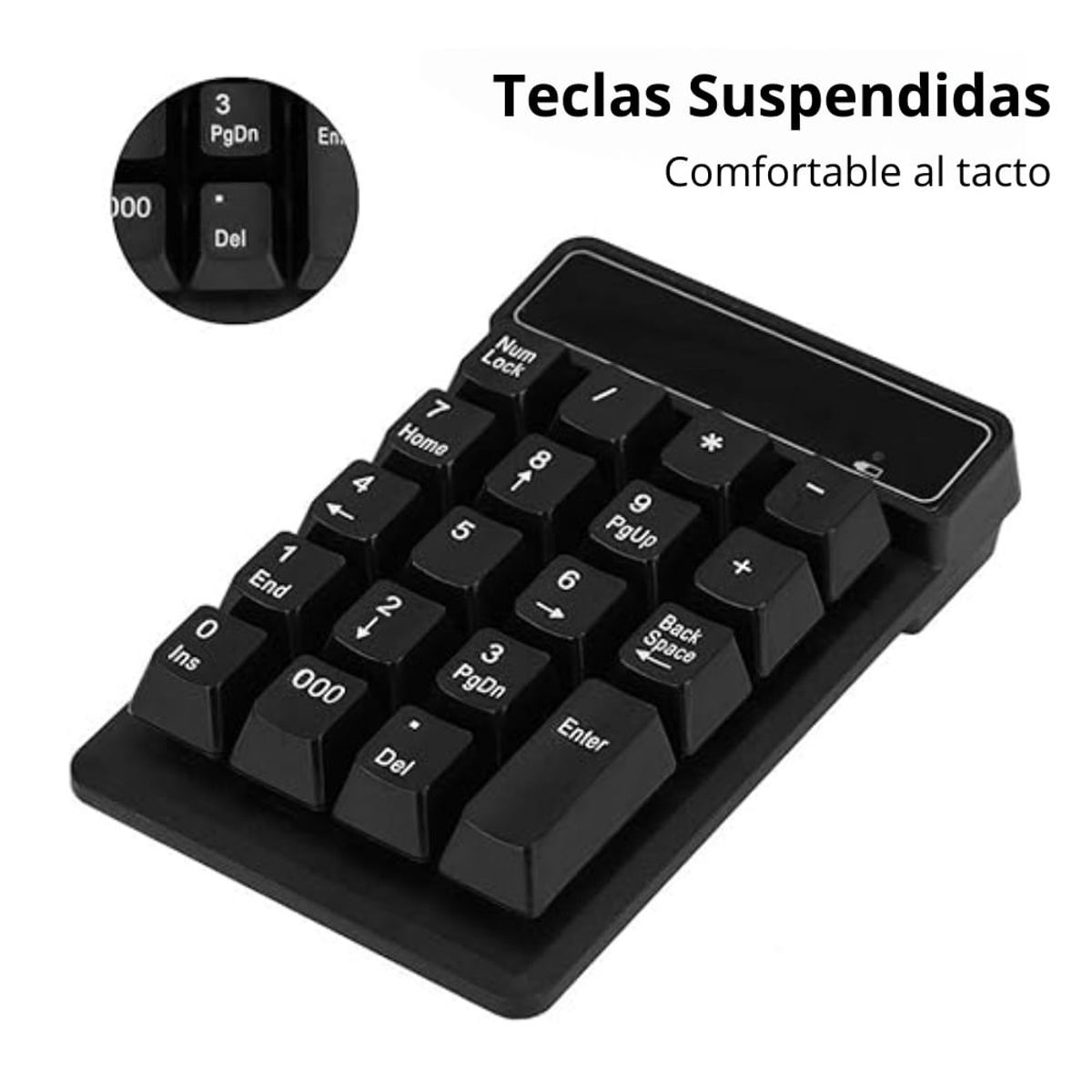 SEISA - Mini Teclado Numérico Inalámbrico para PC o Laptop con Adaptador USB