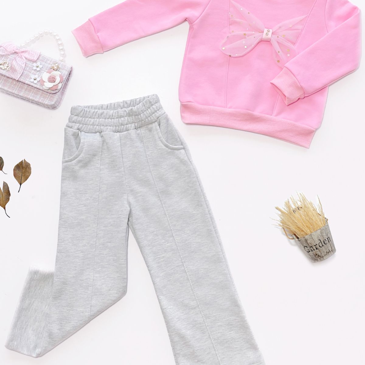 KIDS MASHMELO - Conjunto de Buzo con Polera y Pantalón Palazzo para Niña Kids Mashmelo