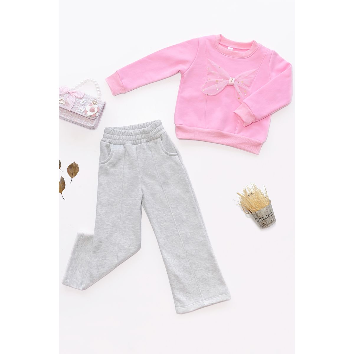 KIDS MASHMELO - Conjunto de Buzo con Polera y Pantalón Palazzo para Niña Kids Mashmelo