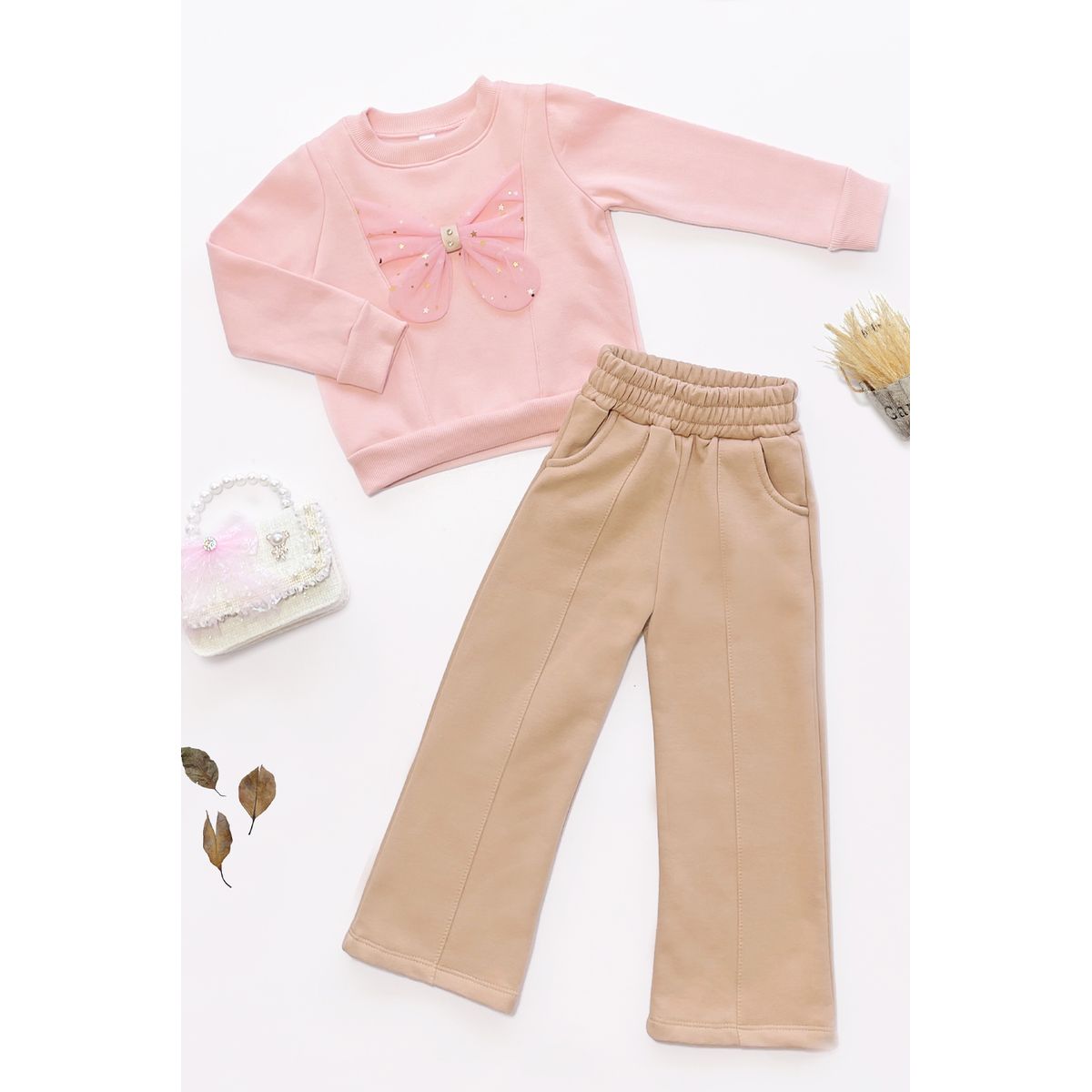 KIDS MASHMELO - Conjunto de Buzo con Polera y Pantalón Palazzo para Niña Kids Mashmelo