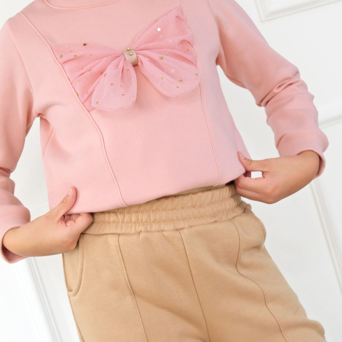 KIDS MASHMELO - Conjunto de Buzo con Polera y Pantalón Palazzo para Niña Kids Mashmelo