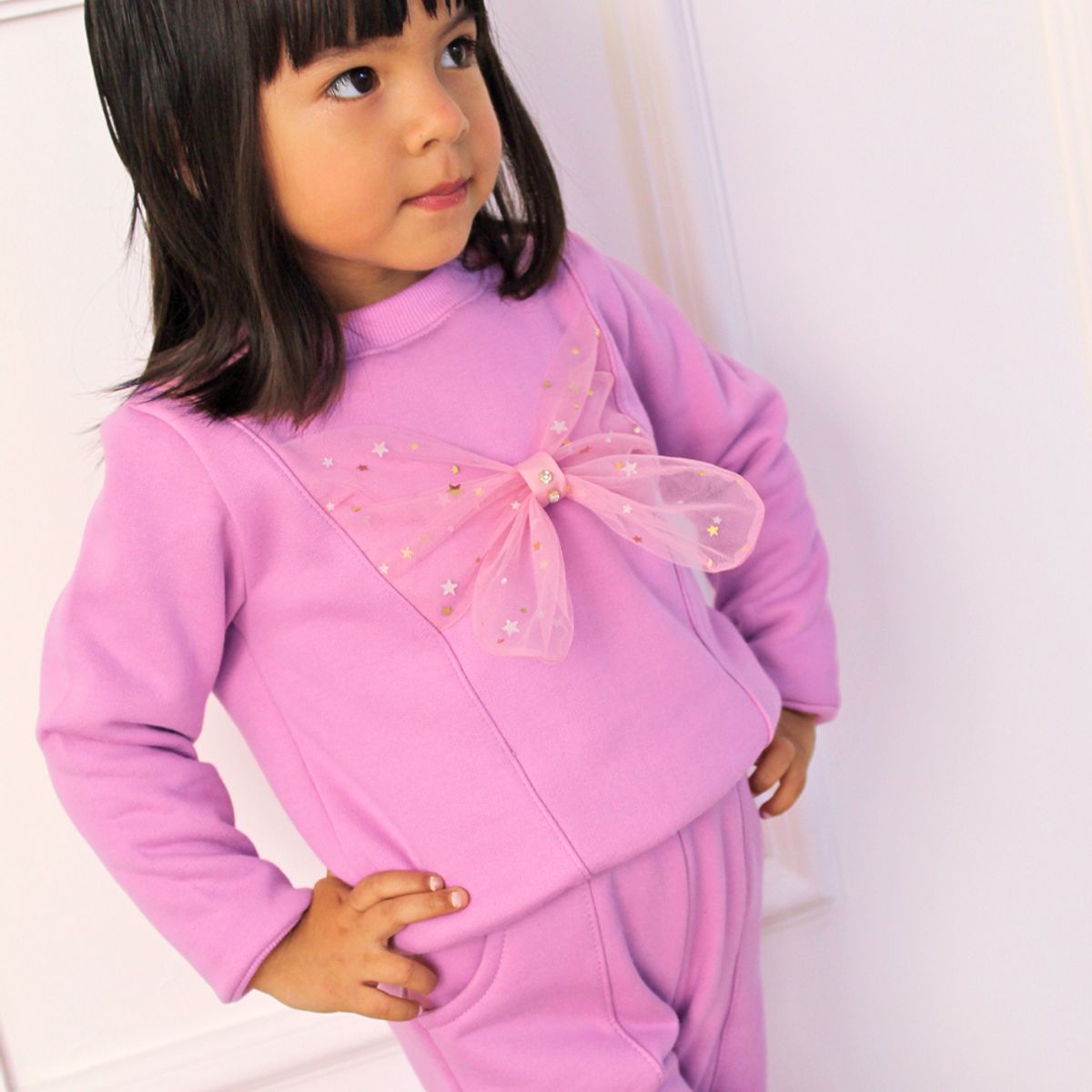 KIDS MASHMELO - Conjunto de Buzo con Polera y Pantalón Palazzo para Niña Kids Mashmelo