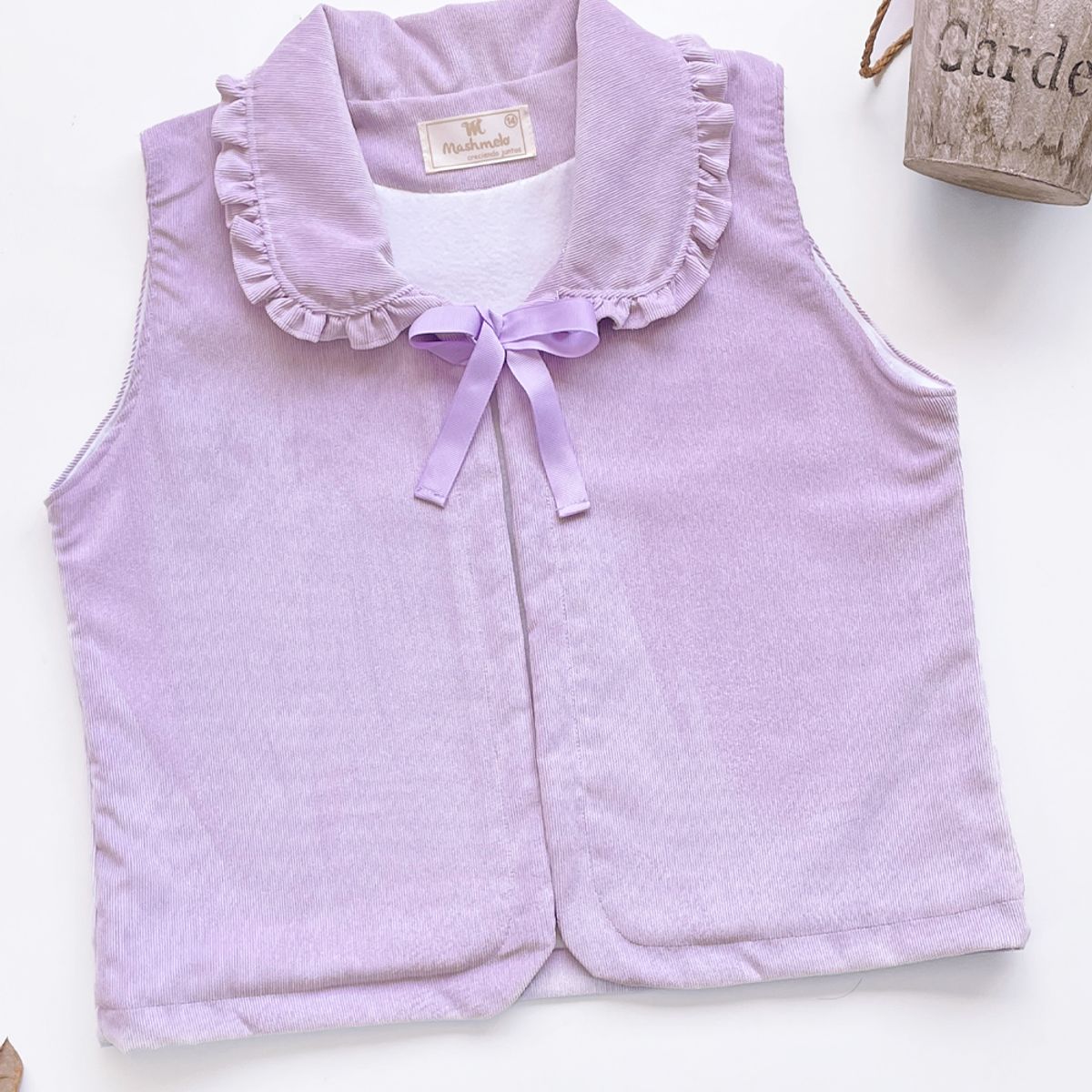 KIDS MASHMELO - Chaleco con Volantes en Cuello y Lazo para Niña Kids Mashmelo