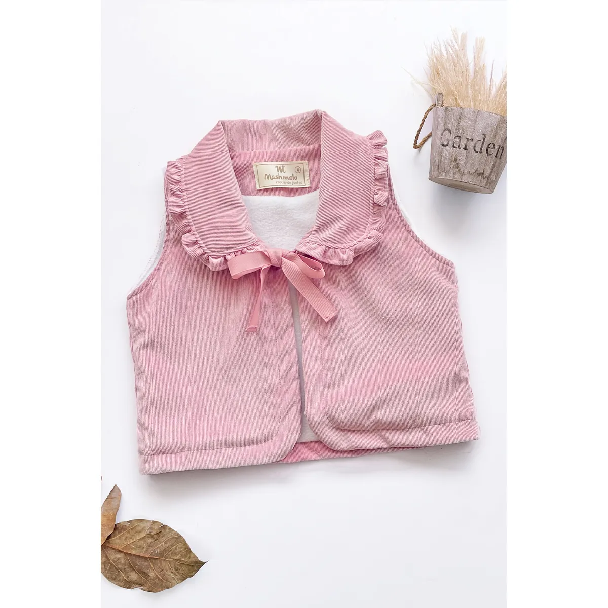 KIDS MASHMELO - Chaleco con Volantes en Cuello y Lazo para Niña Kids Mashmelo