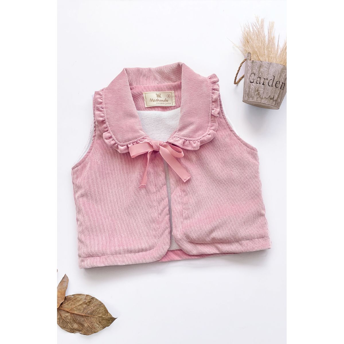 KIDS MASHMELO - Chaleco con Volantes en Cuello y Lazo para Niña Kids Mashmelo