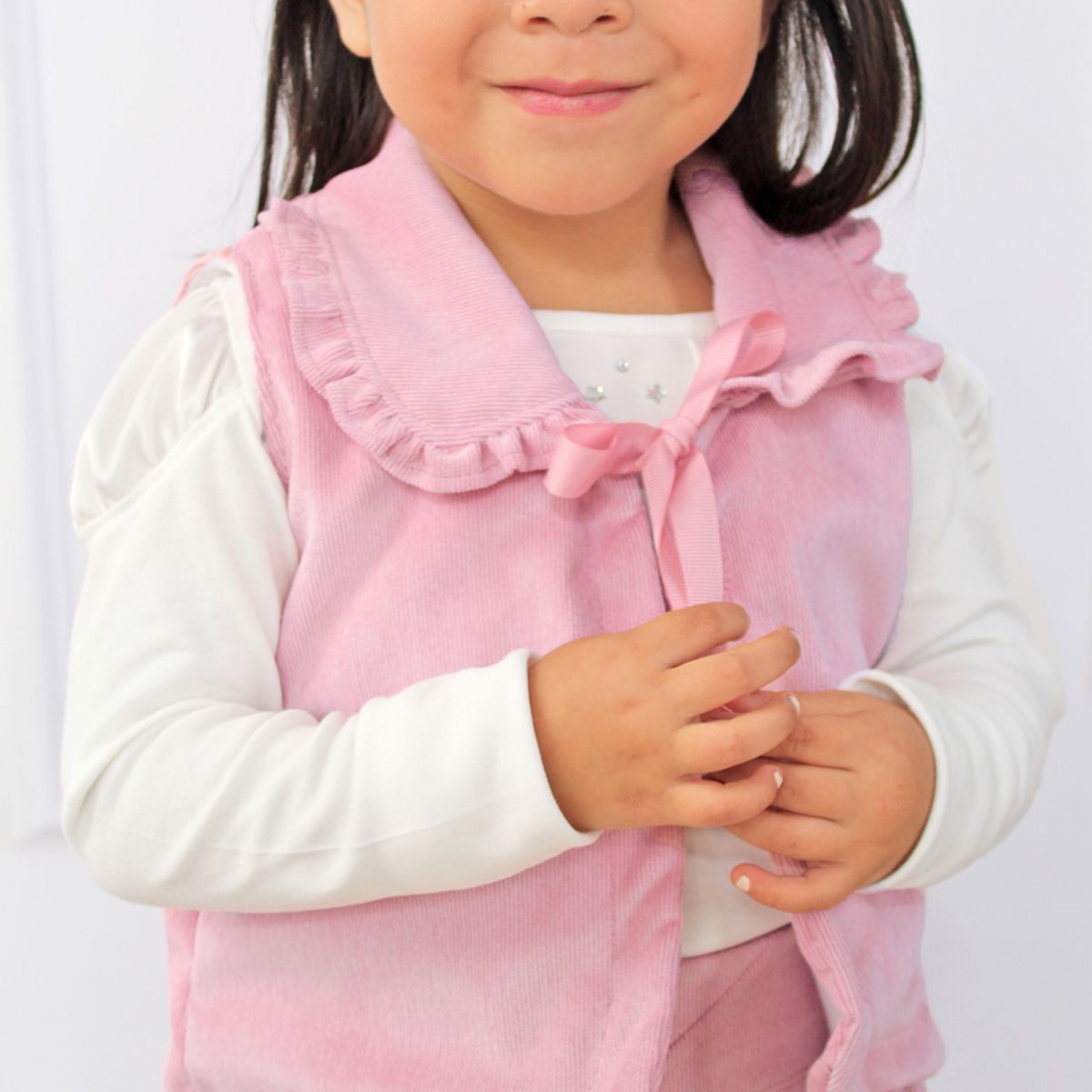 KIDS MASHMELO - Chaleco con Volantes en Cuello y Lazo para Niña Kids Mashmelo