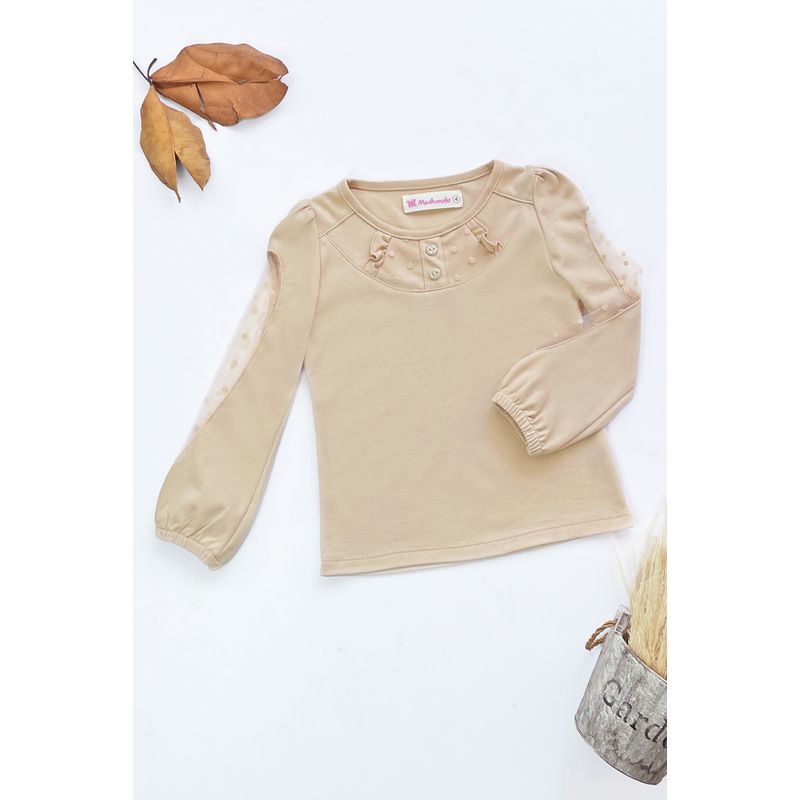 KIDS MASHMELO - Polo en Algodón con Volantes y Pechera  para Niña Kids Mashmelo