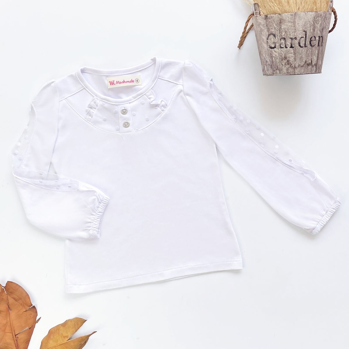 KIDS MASHMELO - Polo en Algodón con Volantes y Pechera  para Niña Kids Mashmelo