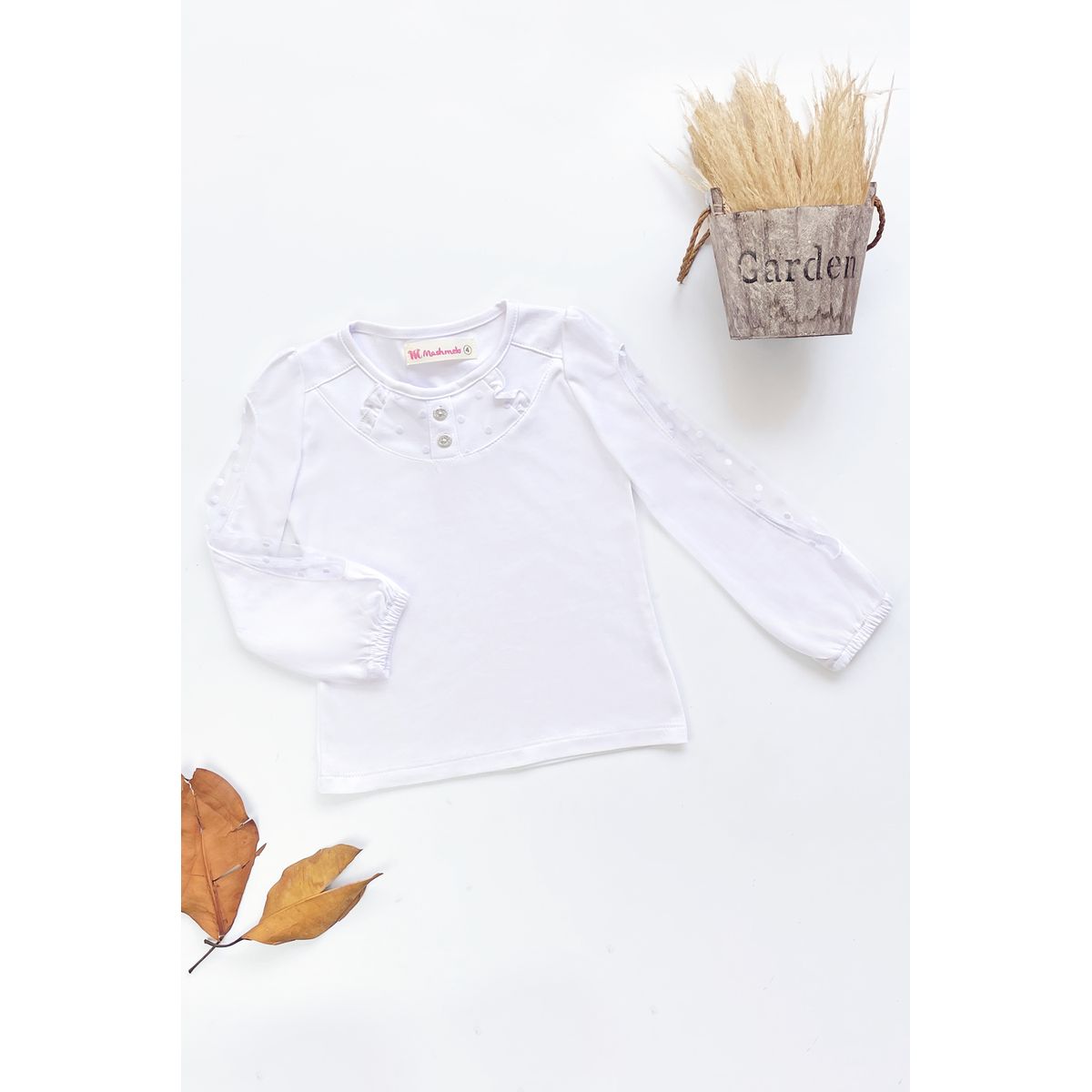 KIDS MASHMELO - Polo en Algodón con Volantes y Pechera  para Niña Kids Mashmelo