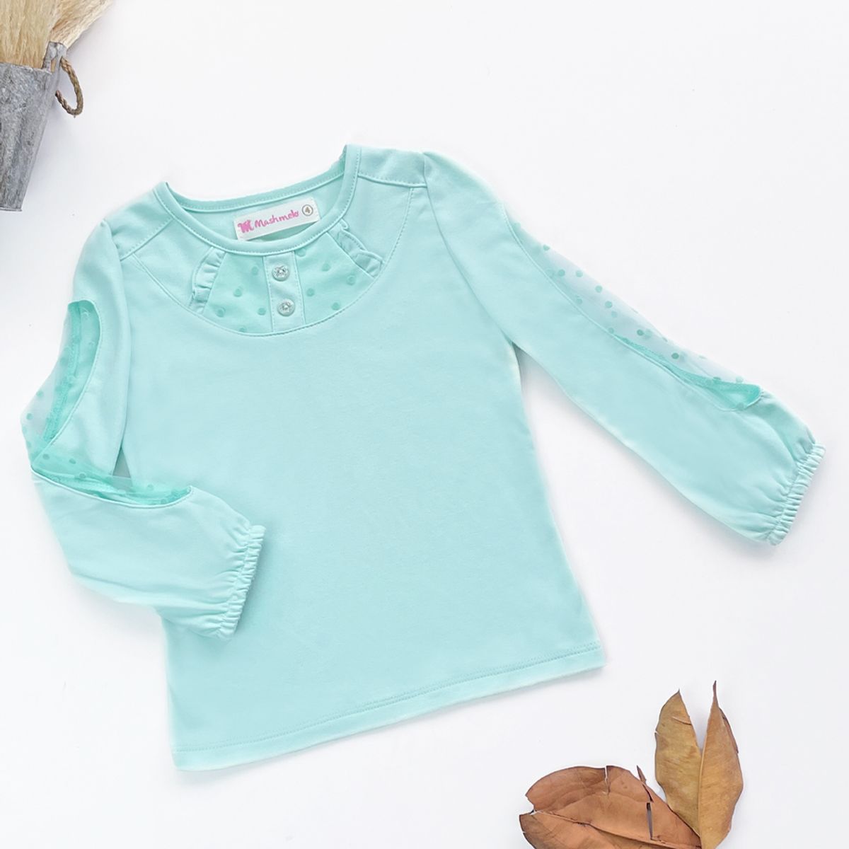 KIDS MASHMELO - Polo en Algodón con Volantes y Pechera  para Niña Kids Mashmelo